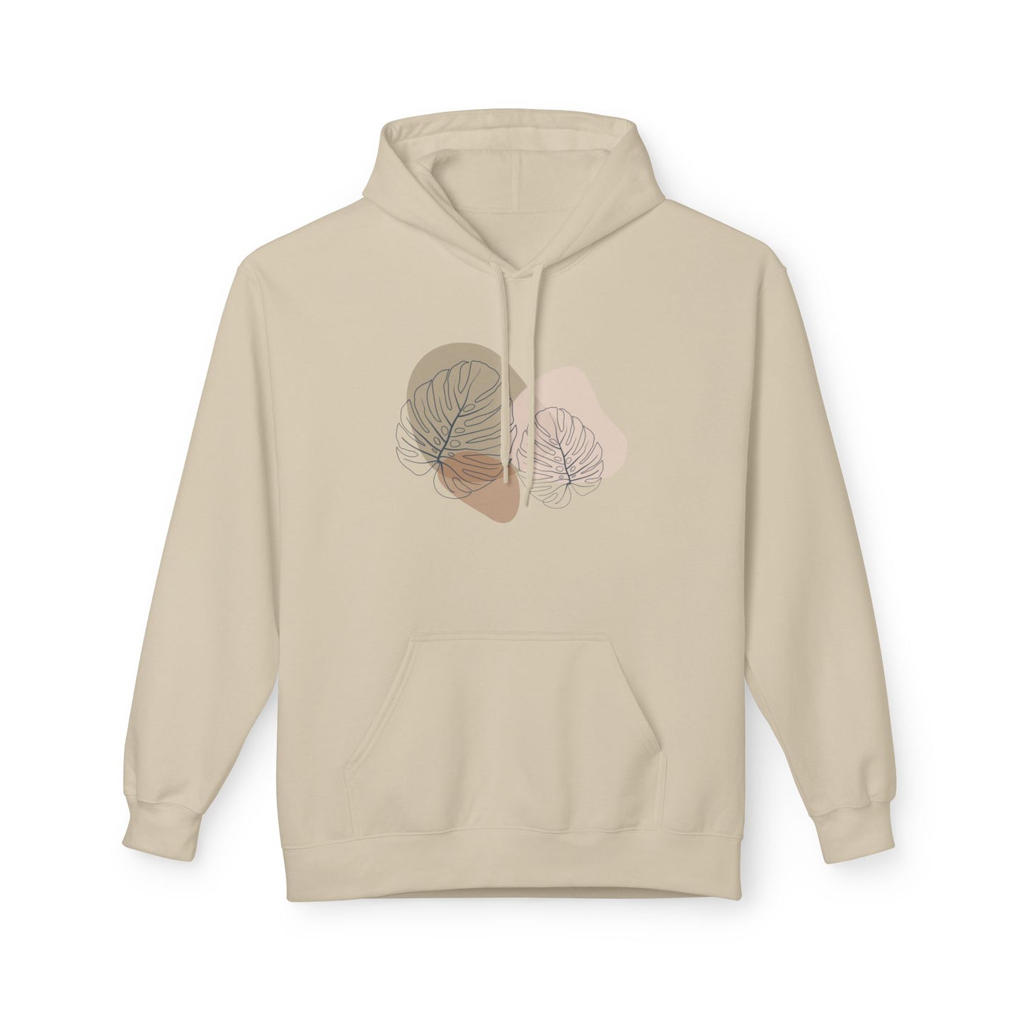 Modern Houseplant Monstera Leaves - Softstyle Mid-Weight Hoodie